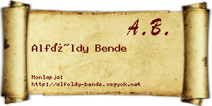 Alföldy Bende névjegykártya